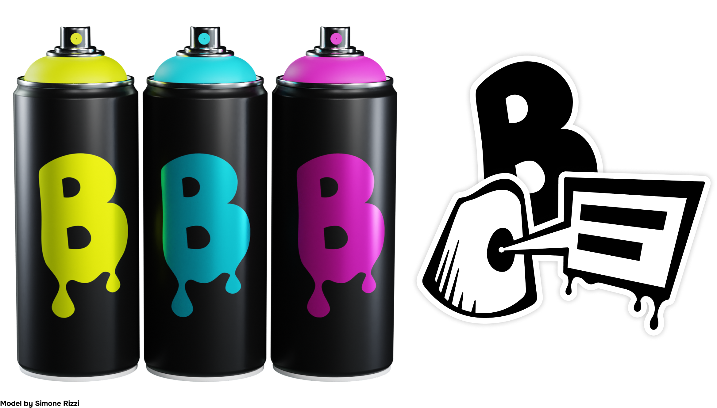 bombing science branded spray cans and stickers