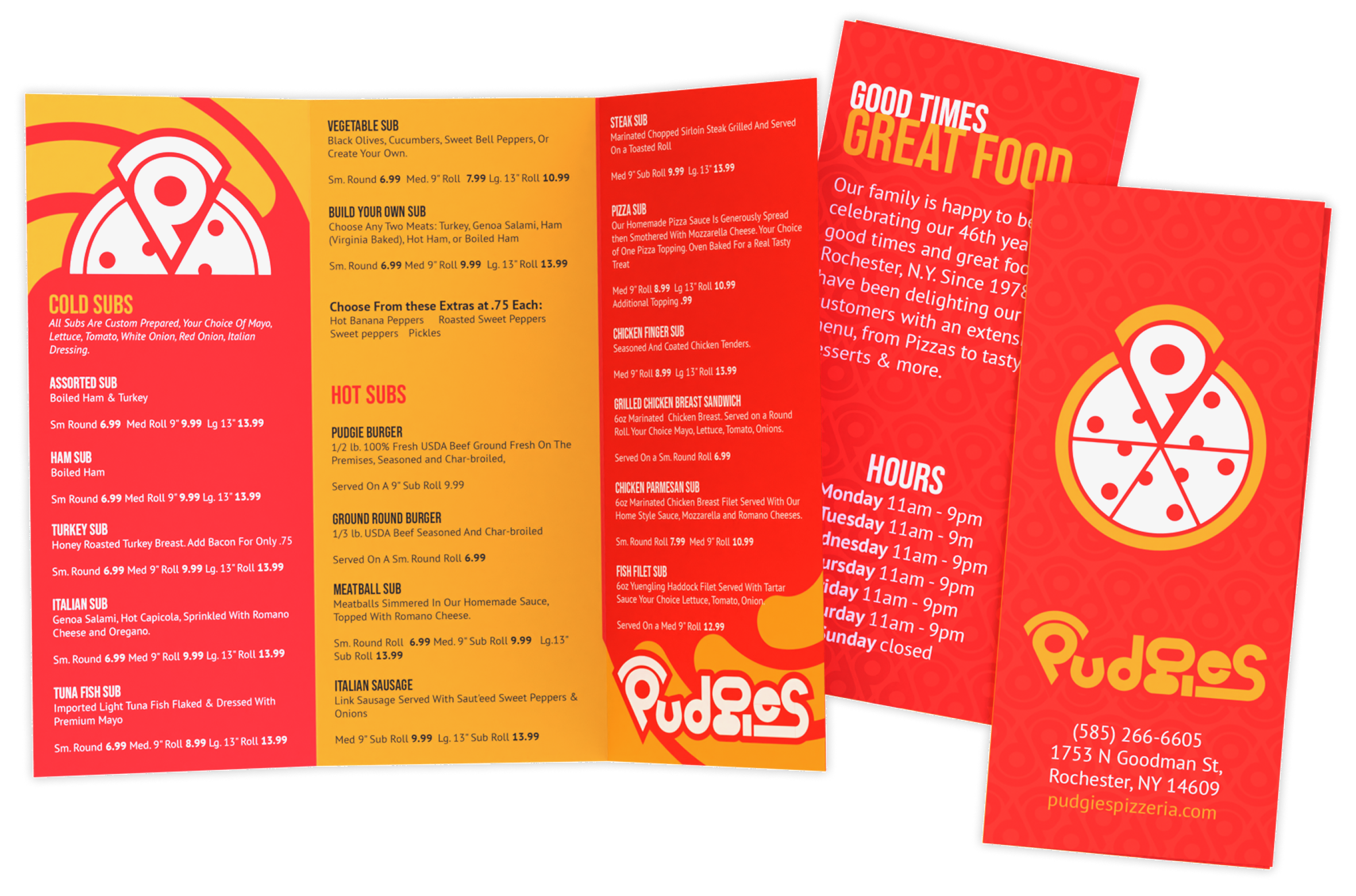 pudgie's pizza takeout menus.